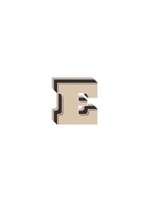 An unframed print of alphabet mix match e kids wall art in typography in beige and white accent colour