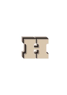 An unframed print of alphabet mix match h kids wall art in typography in beige and white accent colour