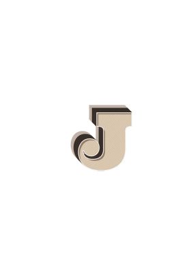 An unframed print of alphabet mix match j kids wall art in typography in beige and white accent colour