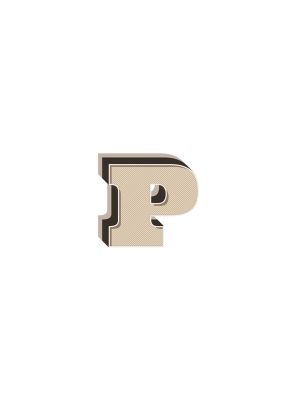 An unframed print of alphabet mix match p kids wall art in typography in beige and white accent colour