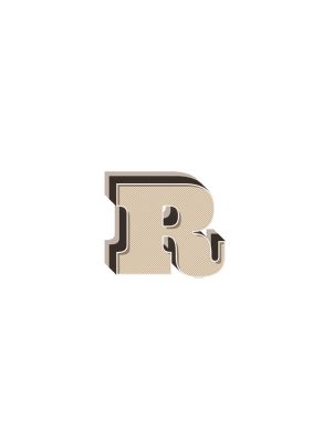 An unframed print of alphabet mix match r kids wall art in typography in beige and white accent colour