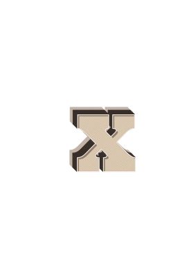 An unframed print of alphabet mix match x kids wall art in typography in beige and white accent colour