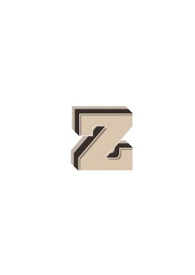 An unframed print of alphabet mix match z kids wall art in typography in beige and white accent colour