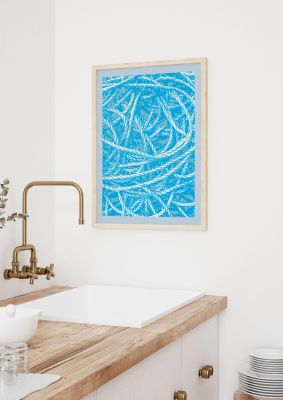 An unframed print of blue nautical pattern pattern in blue