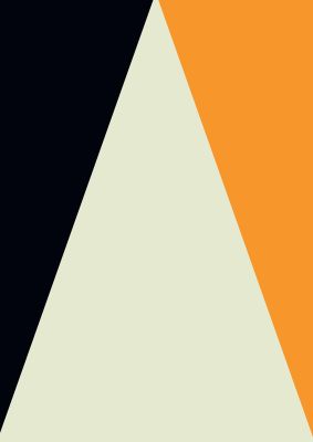 An unframed print of abstract shape mustard one graphical in beige and orange accent colour