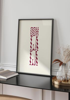 An unframed print of ooh la la quote in typography in beige and brown accent colour