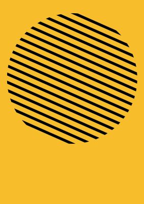 An unframed print of bee stripe three graphical abstract in yellow