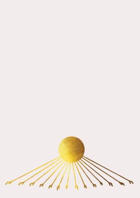 An unframed print of gold egyptian one graphical illustration in beige and gold accent colour