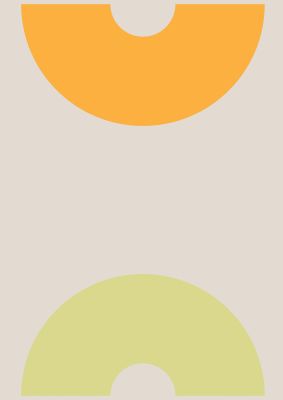 An unframed print of graphic arch yellow two graphical illustration in beige and yellow accent colour