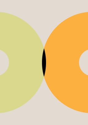 An unframed print of graphic arch yellow three graphical illustration in green and yellow accent colour