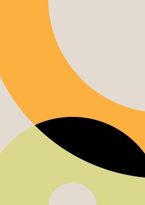 An unframed print of graphic arch yellow four graphical illustration in orange and yellow accent colour