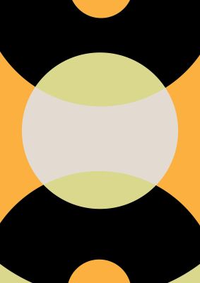 An unframed print of graphic arch yellow seven graphical illustration in black and yellow accent colour