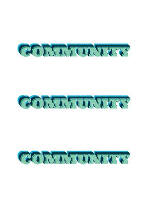 An unframed print of community quote in typography in white and green accent colour