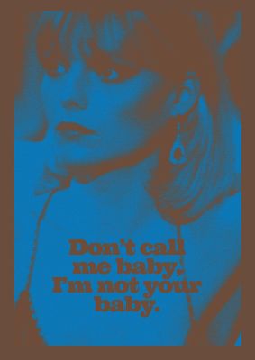 An unframed print of scarface lofi quote photograph in blue and black accent colour