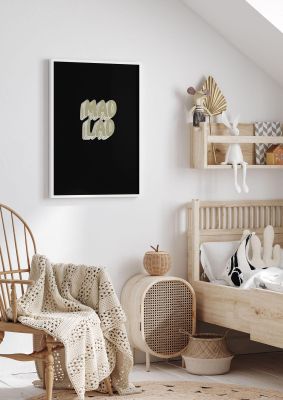 An unframed print of mad lad bubble funny slogans in typography in black and grey accent colour