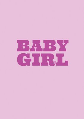 An unframed print of kids room baby girl nursery kids wall art illustration in pink