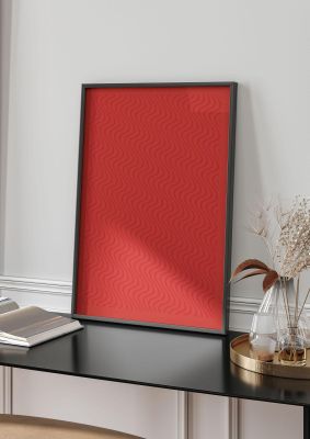 An unframed print of abstract line illusion red graphical in red