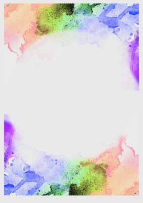 An unframed print of watercolour disc two graphical illustration in grey and multicolour accent colour