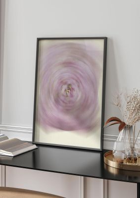 An unframed print of pink painted blur graphical abstract in pink and beige accent colour