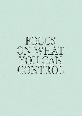 An unframed print of inspirational focus mint green quote in typography in green and black accent colour