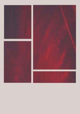 An unframed print of grid pink sunset graphical geometric in red and beige accent colour