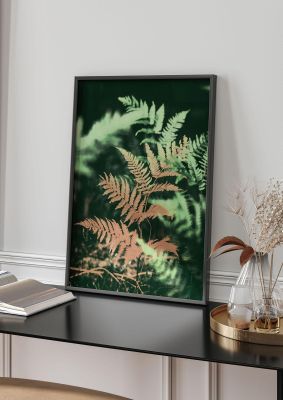 An unframed print of ethereal plant botanical photograph in green and black accent colour