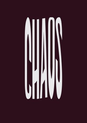 An unframed print of chaos wavy motivational graphical illustration in red and white accent colour