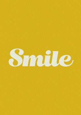 An unframed print of smile script graphical geometric in orange and white accent colour