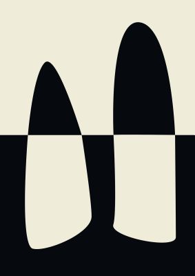 An unframed print of abstract split shape monochrome one monochrome in monochrome