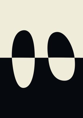 An unframed print of abstract split shape monochrome three monochrome in monochrome