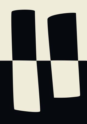 An unframed print of abstract split shape monochrome four monochrome in monochrome