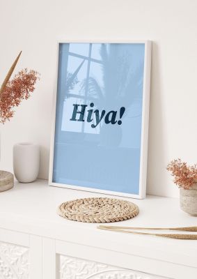 An unframed print of hiya graphical geometric in blue