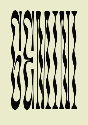 An unframed print of star sign gemini graphical illustration in green and black accent colour