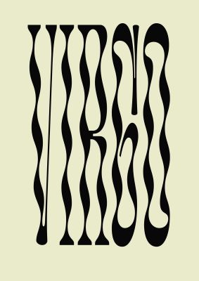An unframed print of star sign virgo graphical illustration in green and black accent colour