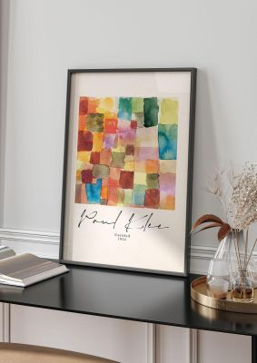 An unframed print of paul klee untitled 1914 a famous paintings illustration in multicolour and beige accent colour