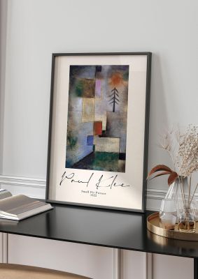 An unframed print of paul klee small fir picture 1922 a famous paintings illustration in multicolour and beige accent colour