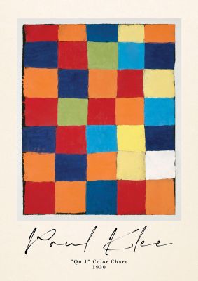 An unframed print of paul klee qu 1 color chart 1930 a famous paintings illustration in multicolour and beige accent colour