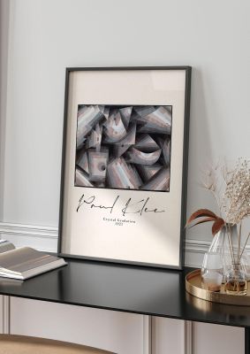 An unframed print of paul klee crystal gradation 1921 a famous paintings illustration in beige and multicolour accent colour