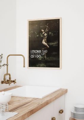 An unframed print of i make the moves up as i go dancing music photograph in multicolour and black accent colour
