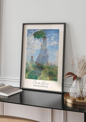 An unframed print of claude monet madame monet her son 1875 a famous paintings illustration in multicolour and beige accent colour