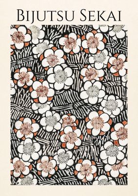 An unframed print of bijutsu sekai floral pattern 2 illustration in multicolour and beige accent colour