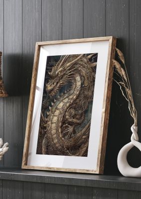 Majestic Japanese Dragon Art: Mythical Creature Illustration