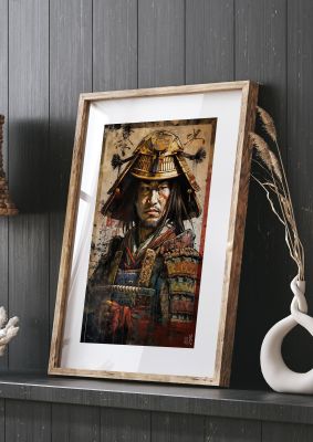 Samurai in Battle Regalia Decorative Artwork