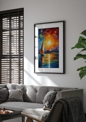 Sunset Sailing Adventure Impressionist Artwork