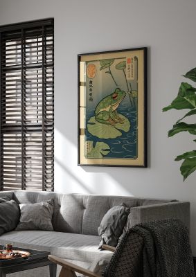 Zen-inspired Art Frog on Lily Pad