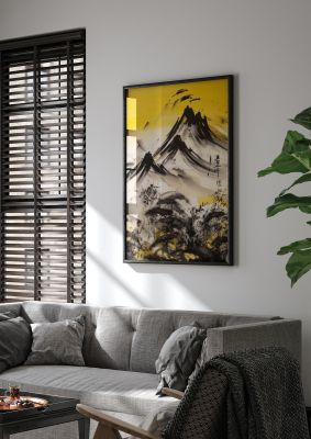 Subtle Black Ink Stroke like Mount Fuji