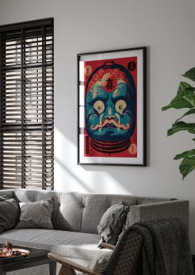 Vivid Risograph Traditional Daruma Doll