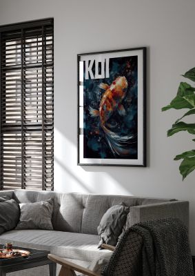 Vibrant Koi Fish Brushstroke Print