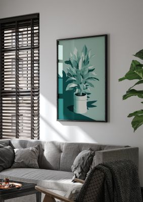 Muted House Plant Risograph Design