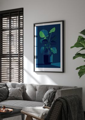 Bold 2D House Plant Blue Void Redux